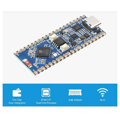 An Waveshare ESP32-S3 Microcontroller, 2.4 GHz Wi-Fi Development Board, dual-core processor with frequency up to 240 MHz