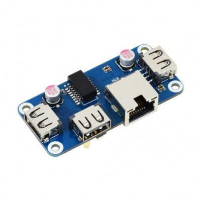 An Waveshare Ethernet / USB HUB HAT (B) for Raspberry Pi Series, 1x RJ45, 3x USB 2.0