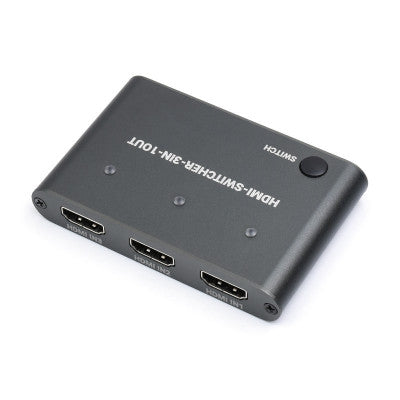 An Waveshare HDMI 4K Switcher, 3 In 1 Out, One-Click Switch
