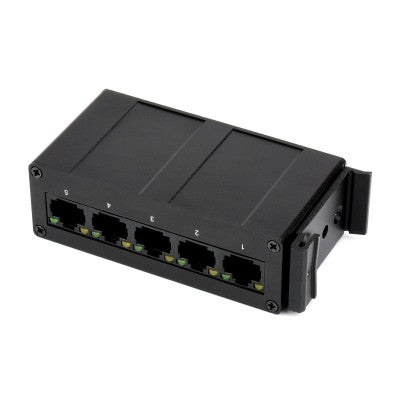 An Waveshare Industrial 5P Gigabit Ethernet Switch Full-Duplex 10/100/1000M DIN Rail Mount
