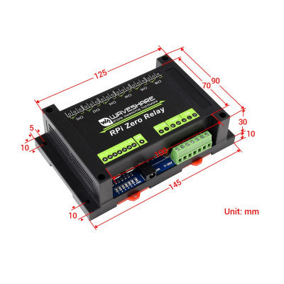 An Waveshare Industrial 6-ch Relay Module for Raspberry Pi Zero, RS485/CAN with Isolated Protections