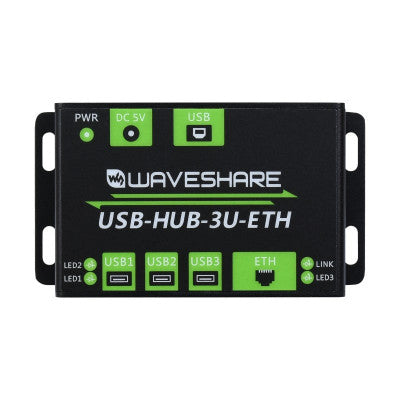 An Waveshare Industrial Grade Multifunctional USB HUB, Extending 3x USB ports + 100M Ethernet Port