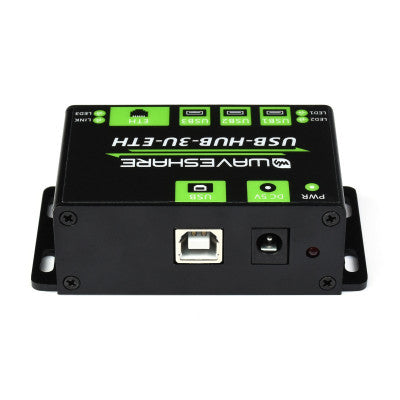 An Waveshare Industrial Grade Multifunctional USB HUB, Extending 3x USB ports + 100M Ethernet Port (Without Power Adapter)