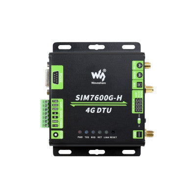 An Waveshare Industrial Grade SIM7600G-H 4G DTU, USB UART/RS232/RS485 Multi Interfaces Communication, LTE Global Band Support