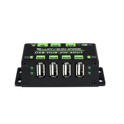 An Waveshare Industrial Grade USB HUB, Extending 4x USB 2.0 Ports, Switchable Dual Hosts (Without Power Adapter)