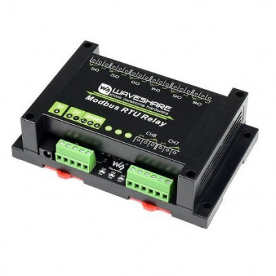 An Waveshare Industrial Modbus RTU 8-Channel Relay Module RS485 Bus, Multi Protection