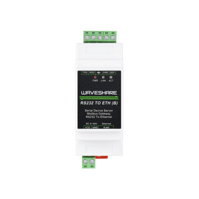 An Waveshare Industrial serial server, RS232 to RJ45 Ethernet Module