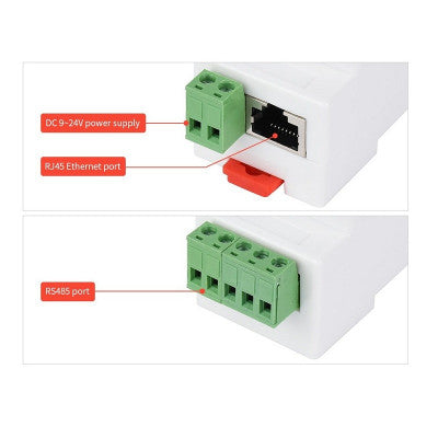 An Waveshare Industrial serial server, RS232 to RJ45 Ethernet Module