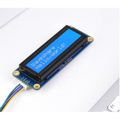 An Waveshare LCD1602 I2C Display Module White color with blue background LCD