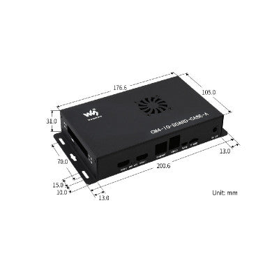 An Waveshare Metal Box (A) for Raspberry Pi Compute Module 4 IO Board with Cooling Fan