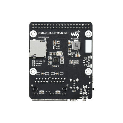 An Waveshare Mini Dual Gigabit Ethernet Base Board Designed for Raspberry Pi Compute Module 4