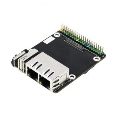 An Waveshare Mini Dual Gigabit Ethernet Base Board Designed for Raspberry Pi Compute Module 4
