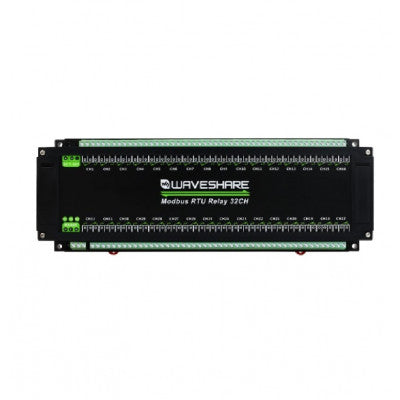 An Waveshare Modbus RTU 32-Ch Relay Module, RS485 Interface, With Multiple Isolation Protection Circuits