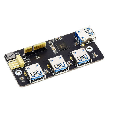 An Waveshare PCIe TO USB 3.2 Gen1 Adapter for Raspberry Pi Compute Module 4 IO Board, 4x HS USB