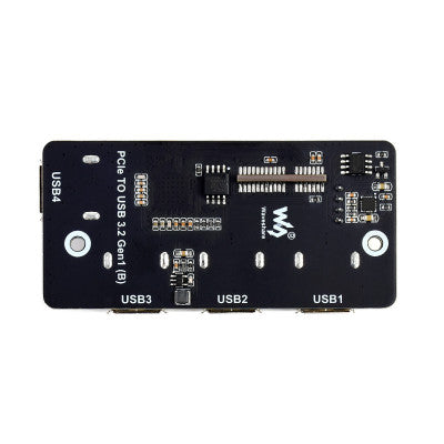 An Waveshare PCIe TO USB 3.2 Gen1 Adapter for Raspberry Pi Compute Module 4 IO Board, 4x HS USB