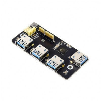 An Waveshare PCIe TO USB 3.2 Gen1 Adapter for Raspberry Pi Compute Module 4 IO Board, 4x HS USB
