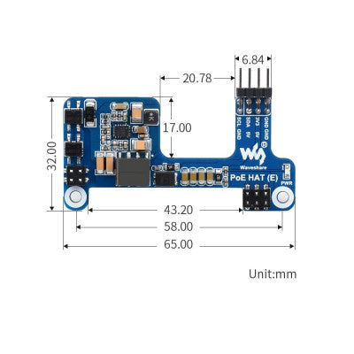 An Waveshare Power over Ethernet HAT (E) for Raspberry Pi