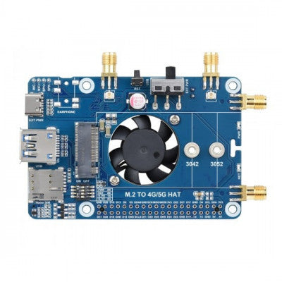 An Waveshare RM500U-CN 5G HAT for Raspberry Pi Quad Antennas LTE-A Multi Band 5G/4G/3G
