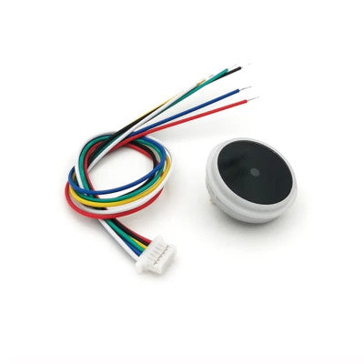 An Waveshare Round 2D Barcode/QR code Reader Scanner Module, With LED Indicator