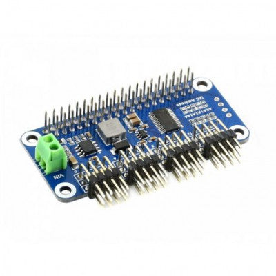 An Waveshare Servo Driver HAT (B) for Raspberry Pi, 16-Channel, 12-bit, I2C