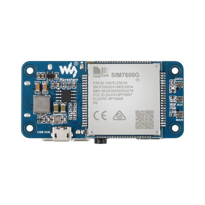 An Waveshare SIM7600G-H 4G HAT (B) for Raspberry Pi, LTE Cat-4 4G / 3G / 2G Support