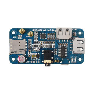 An Waveshare SIM7600G-H 4G HAT (B) for Raspberry Pi, LTE Cat-4 4G / 3G / 2G Support