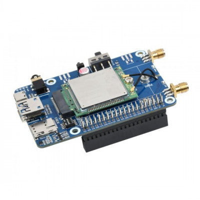 An Waveshare SIM7600G-H M.2 4G HAT for Raspberry Pi, LTE CAT4 High Speed, 4G/3G/2G, GNSS, Global Band