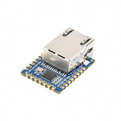 An Waveshare TTL UART to Ethernet Mini Module, Castellated Holes With Immersion Gold Design, Highly Integrated Packaging