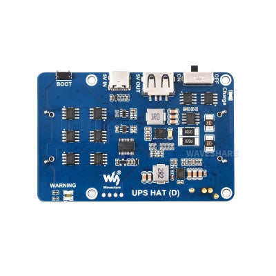 An Waveshare UPS HAT (D) for Raspberry Pi, Supports 21700 Li battery (NOT included), 5V Uninterruptible Power Supply, Pogo Pins Connector