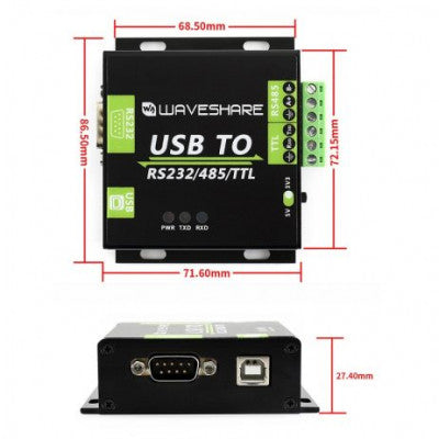 An Waveshare USB to RS232 / RS485 / TTL Industrial Isolated Converter