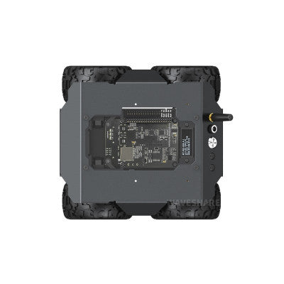 An Waveshare WAVE ROVER Flexible And Expandable 4WD Mobile Robot Chassis, Full Metal Body