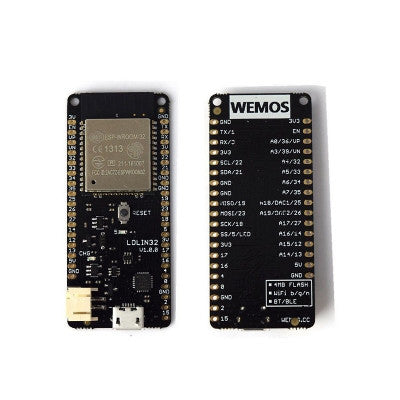 An WeMos LOLIN32 V1.0.0 based on ESP32 Rev1 Wifi Bluetooth Board