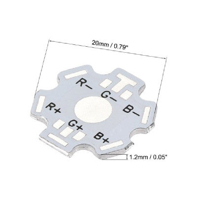 An White 20MM 6PIN RGB LED Aluminum Heatsink