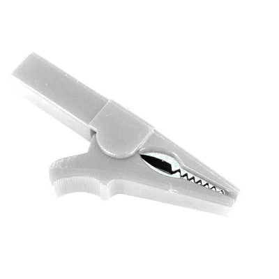 An White 55mm Copper Insulated Crocodile Clip Opening 10mm for Banana Plug 4mm
