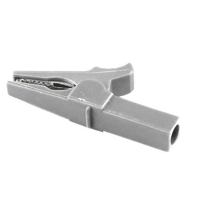 An White 55mm Copper Insulated Crocodile Clip Opening 10mm for Banana Plug 4mm