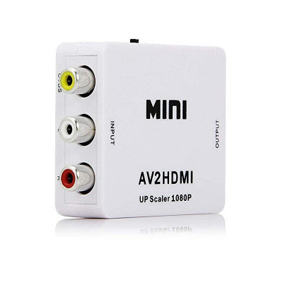 An White AV to HDMI Converter Box 1080P 60Hz AV2HDMI