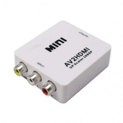 An White AV to HDMI Converter Box 1080P 60Hz AV2HDMI