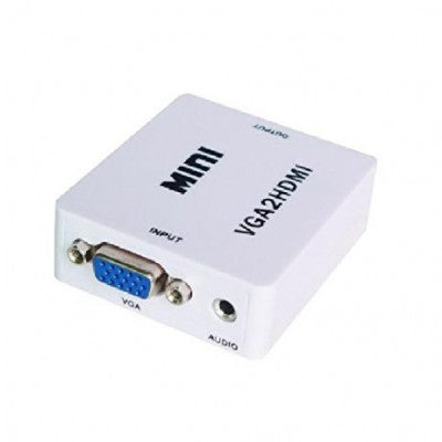 An White VGA TO HDMI Converter Box 1080P 60Hz VGA2HDMI