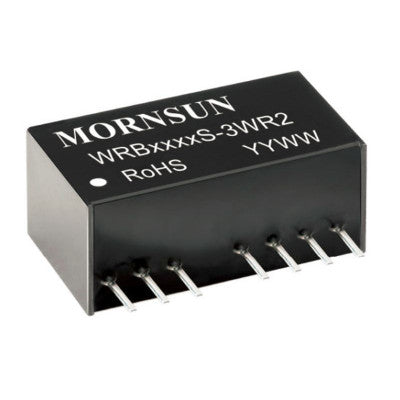 An WRB0505S-3WR2 Mornsun 5V to 5V DC-DC Converter 3W Power Supply Module - Ultra Compact SIP Package