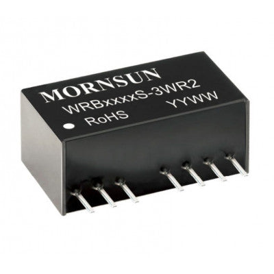 An WRB4815S-3WR2 Mornsun 48V to 15V DC-DC Converter 3W Power Supply Module - Ultra Compact SIP Package