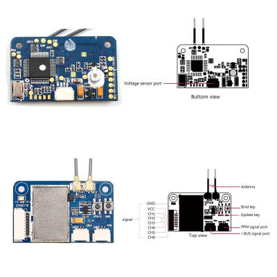 An X6B 2.4G 6CH i-BUS PPM PWM Receiver for AFHDS