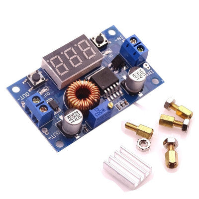 An XL4015 5A Step Down Adjustable Power Supply with LED Voltmeter