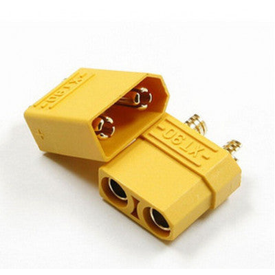 An XT90 Male-Female Connector pair