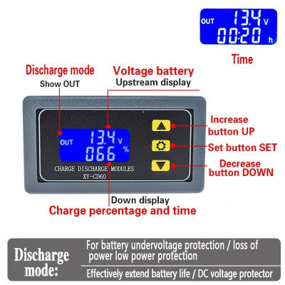 An XY-CD60 Solar Battery Charger Controller Module DC6-60V Charging Discharge Control Low Voltage Current Protection Board