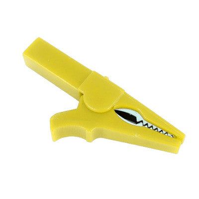 An Yellow 55mm Copper Insulated Crocodile Clip Opening 10mm for Banana Plug 4mm