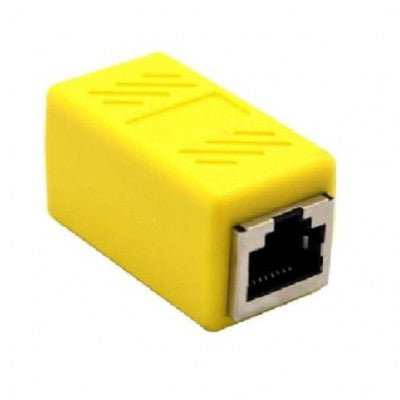 An Yellow RJ45 Female To Female CAT6 Network Ethernet LAN Connector Adapter