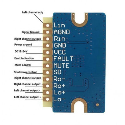 An YL2020 20W plus 20W Class D 12V-24V Mini Digital Power Amplifier Module