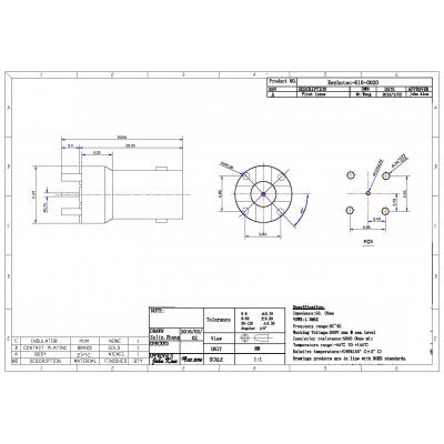 An Zinc Alloy BNC Jack Receptacle PCB Mount